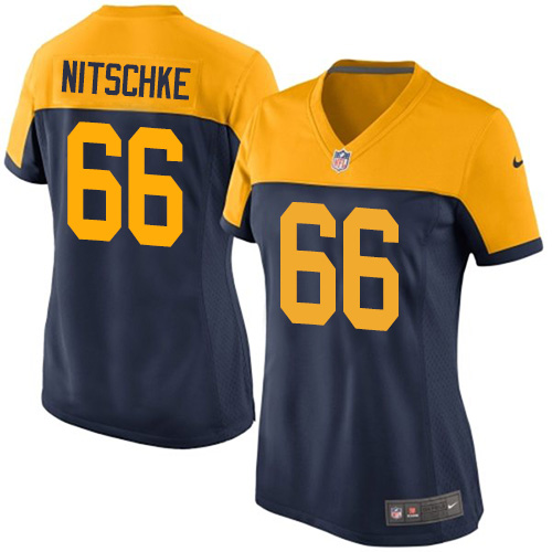 Women's Game Ray Nitschke Nike Jersey Navy Blue Alternate - #66 NFL Green Bay Packers